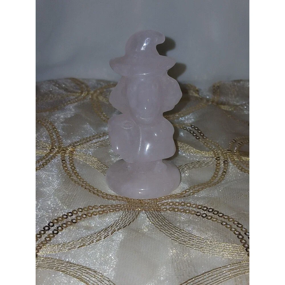 Halloween Movie Character Rose Quartz Crystal Carving